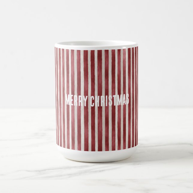 Caneca De Café Listras de Creme Vermelho Natal (Centro)
