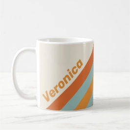 Caneca De Café Listras de Flor do Deserto Vintage com Nome