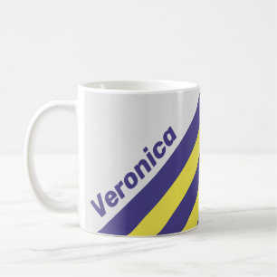 Caneca De Café Listras de Limão Elétrico Retrô com Nome de Uva