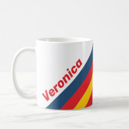 Caneca De Café Listras de Montanha Retrô com Nome