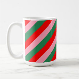 Caneca De Café Listras de Natal Contemporâneas 