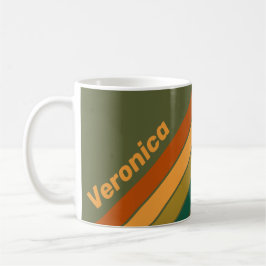 Caneca De Café Listras de Pântano da Floresta Vintage com Nome