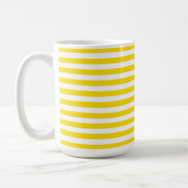 CANECA DE CAFÉ LISTRAS DE PÁSCOA AMARELO E BRANCO