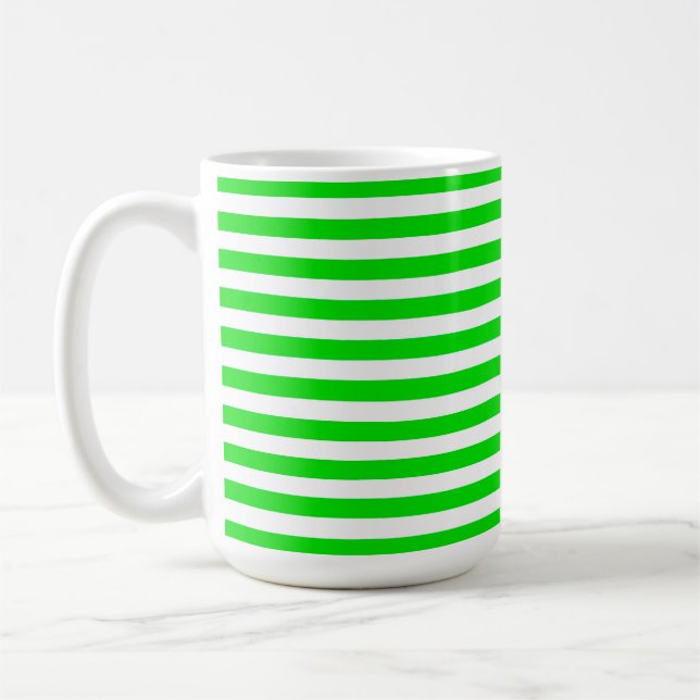 CANECA DE CAFÉ LISTRAS DE PÁSCOA VERDES E BRANCAS (Esquerda)
