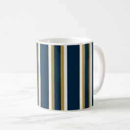 Caneca De Café Listras de pólo irlandês azul e dourado 