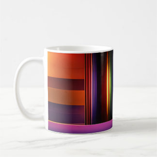 Caneca De Café Listras de Pôr do Sol Neon