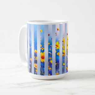 Caneca De Café Listras de Reflexos do Nascer do Sol