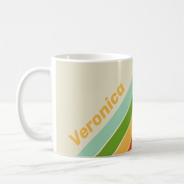 Caneca De Café Listras de Rua ABC Retrô com Nome (Esquerda)