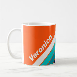Caneca De Café Listras de salva-vidas retrô com nome
