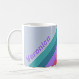 Caneca De Café Listras de Sonho de Pensamento Macio com Nome