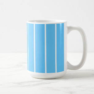 Caneca De Café Listras de Verão Azul Céu e Branco