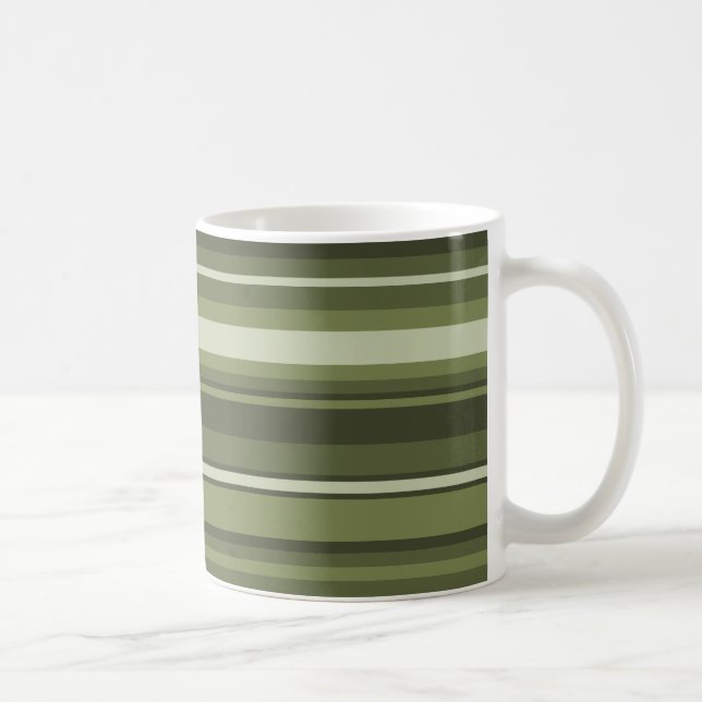 Caneca De Café listras de verde-oliva (Direita)