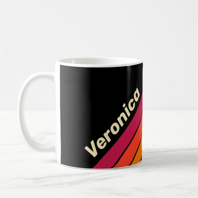 Caneca De Café Listras de VHS Retro com Nome (Esquerda)