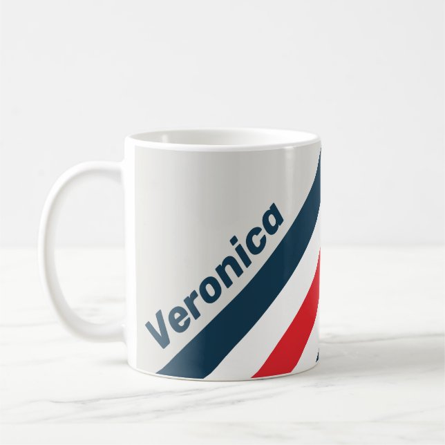Caneca De Café Listras de Warbird com Nome (Esquerda)