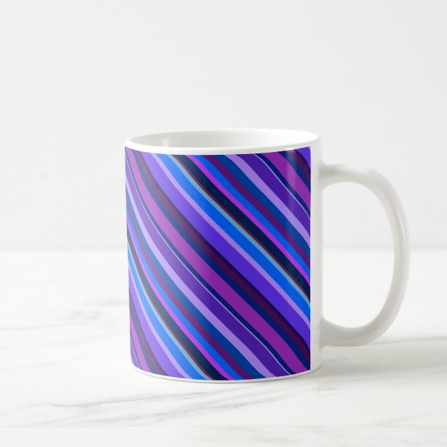 Caneca De Café Listras diagonais em azul e roxo (Direita)