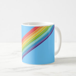Caneca De Café Listras do arco-íris diagonais