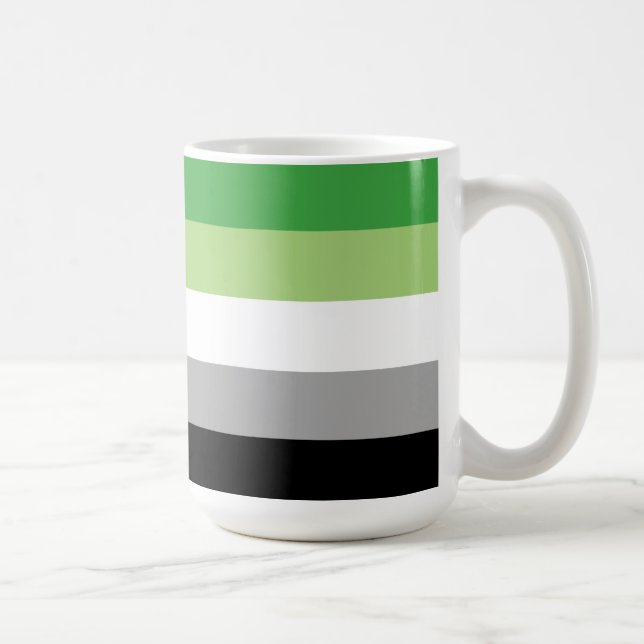 Caneca De Café Listras do Orgulho Aromântico (Direita)