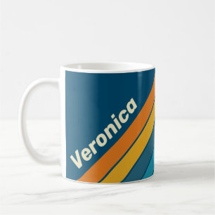Caneca De Café Listras do Sol Azul com Nome