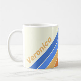 Caneca De Café Listras do Sol do Oceano Vintage com Nome