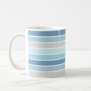 Caneca De Café Listras em Tons de Azul
