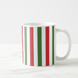 Caneca De Café Listras Geo Suaves - Natal vermelho branco verde. 