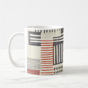 Caneca De Café Listras geométricas desenhadas à mão, padrão sem c
