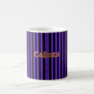 Caneca De Café Listras góticas roxas e pretas