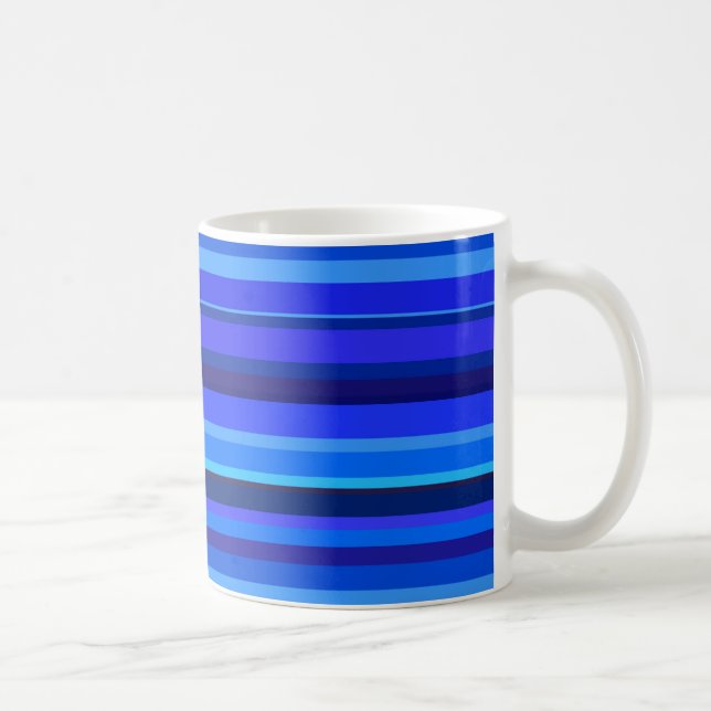 Caneca De Café Listras horizontais azuis (Direita)
