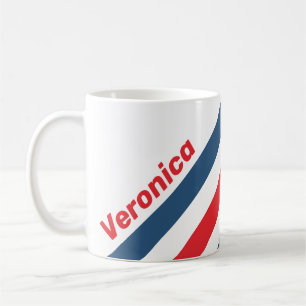 Caneca De Café Listras Nostálgicas do Carteiro com Nome