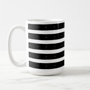Caneca De Café Listras pretas e brancas