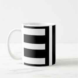 Caneca De Café Listras Pretas e Brancas/Caneca Clássica Abstrata