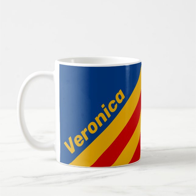 Caneca De Café Listras Quentes e Retrô com Nome (Esquerda)