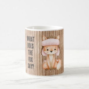 Caneca De Café Listras Raposa Laranja Rosa (o que a raposa diz?)