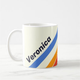 Caneca De Café Listras retrô cinco com Nome