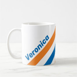 Caneca De Café Listras Retro Nova Amsterdã com Nome