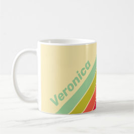 Caneca De Café Listras Suaves de Buttercream com Nome