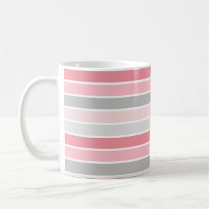 Caneca De Café Listras Tons de Rosa