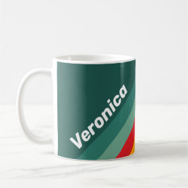 Caneca De Café Listras Verdes com Nome