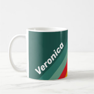 Caneca De Café Listras Verdes com Nome