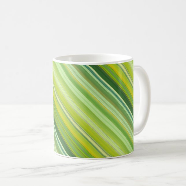 Caneca De Café Listras verdes e amarelas (Frente Esquerda)