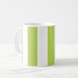 Caneca De Café Listras Verdes, Listras Brancas, Padrão Lachado