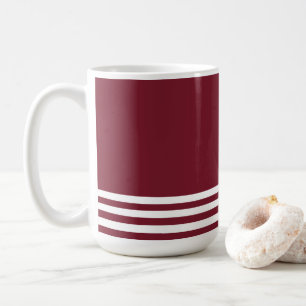 Caneca De Café Listras Vermelhas e Brancas Padrão