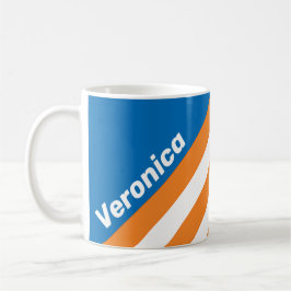Caneca De Café Listras Vintage da Nova Amsterdam com Nome