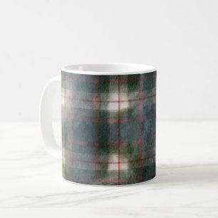 Caneca De Café Listras Xadrez Creme Azul Vermelho