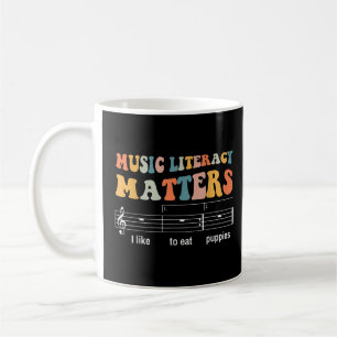 Caneca De Café Literacia Musical Que Eu Gosto De Comer Puppies Pr