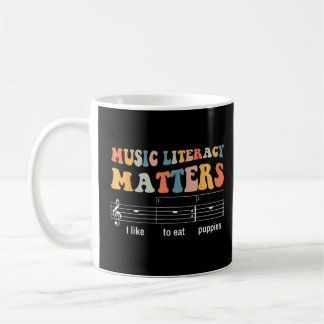Caneca De Café Literacia Musical Que Eu Gosto De Comer Puppies Pr