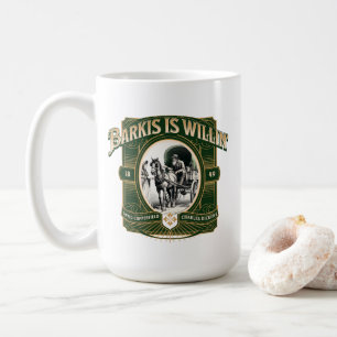 Caneca de Café Literário em Verde Ouro 'Barkis est