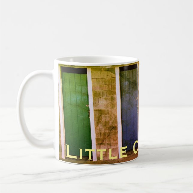 Caneca De Café Little Compton, RI Summer Beach Bath Houses (LC) (Esquerda)