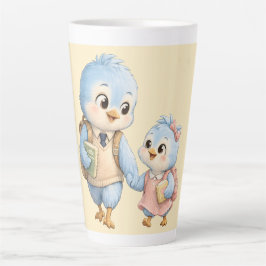 Caneca de Café Little Cute Bird Latte Irmão Irmã