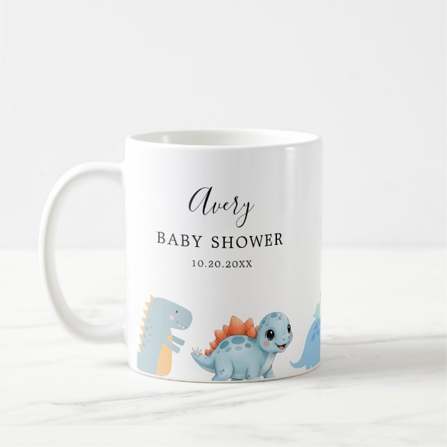 Caneca De Café Little Dinosaur Cute Baby Shower (Esquerda)
